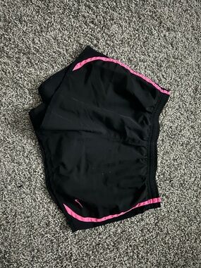 Nike Black Athletic Shorts with Pink Trim